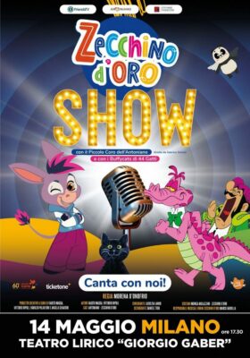 LOCANDINA ZECCHINO D'ORO SHOW 14 MAGGIO MILANO