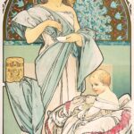 Alphonse Mucha Nestlé's Food for Infants 1897 Litografia a colori, 72x34,5 cm © Mucha Trust 2023