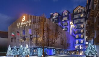 Le Massif_Hotel Façade_By Night