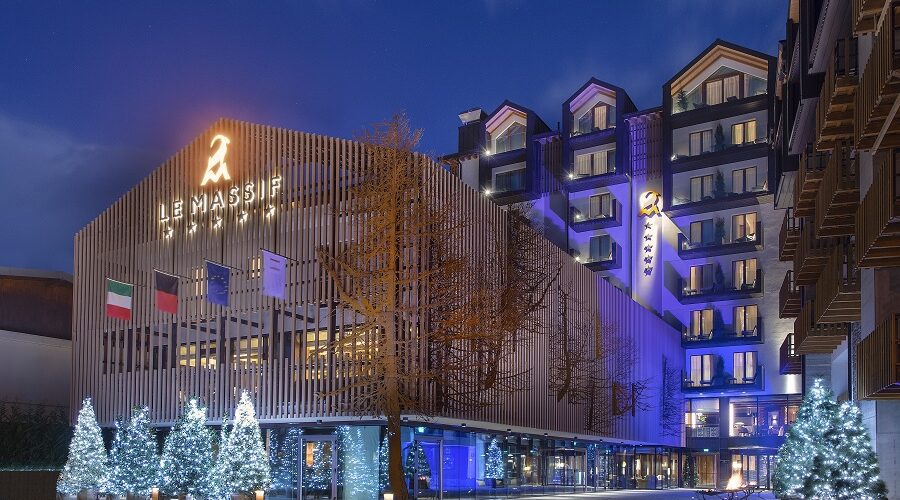 Le Massif_Hotel Façade_By Night